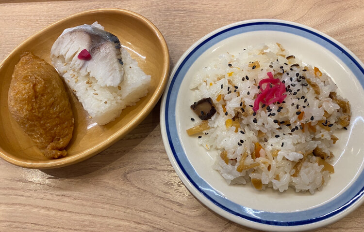 「重乃井」のちらし寿司と魚寿司といなり寿司